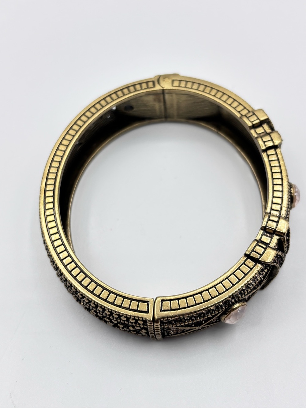 Heidi Daus Conscious Coupling Cuff Single Hinge Bangle in Champagne - Picture 8 of 11